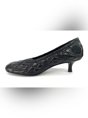 Burberry EKD Baby Pump Diamond Quilted Kitten Heel Nappa Leather Pumps EU 38.5
